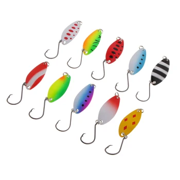 10buc Rotative Linguri de Pescuit Lures Singur Cârlig pentru Bas, Păstrăv Somon