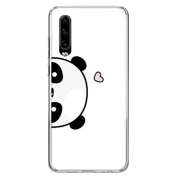 Drăguț Panda Plastic Dur Caz De Telefon Pentru Huawei P40 P30 P20 P10 Mate 10 20 30 Lite Pro P Inteligente Z Plus 2019 2018 Acoperire Coque