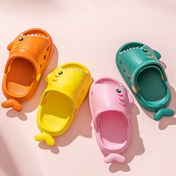 Moda de vara Distractiv Rechin Papuci de casă baietel Plaja Pantofi Moi, Fund Non-alunecare Gaura Pantofi Fete Pantofi de Copil Copii Sandale
