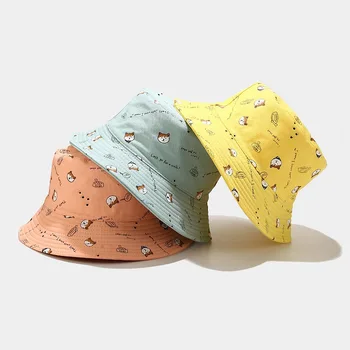 Imprimare Panama Pălărie Găleată Unisex Reversibile Găleată Cu Capac Welsh Corgi Pălăria Galbenă Bob Pălărie Gorros Pescuit Pescar Palaria Pentru Femei Barbati