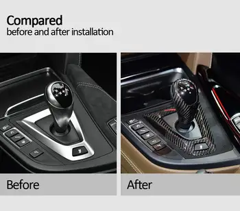 Real Fibra de Carbon de Schimbare a vitezelor se Ocupe de Mânecă Capac Ornamental Pentru BMW M2 M3 M4 M5 X5M X6M Auto Accesorii de Interior