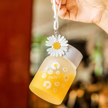 Mici Daisy Sticlă Mată În Vara de Creatie Minunata Cana de Apa de Vara pentru Femei Mini Cupa Drăguț Sticla de Apa Sticla Kawaii Cupa