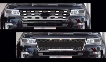 Fagure de miere de Mijloc Față de Curse Grila Pentru Ford Explorer 2012 2016 2017 2018 Înaltă Calitate ABS Gratare cu Ochiuri Cu Lumini LED-uri