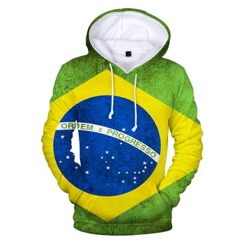 Populare brazilia pavilion național 3d hanorace bărbat / femeie harajuku imprimare 3d brazilia drapelul național masculin Plus Dimensiune hoodies și tricou