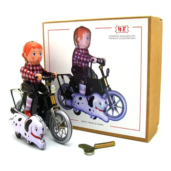 [Fun] Adult Colecție Retro Vânt de până jucării Tablă de Metal băiatul A mers pe jos cainele cu bicicleta, motocicleta Clockwork jucărie cifre modelul copiii cadou