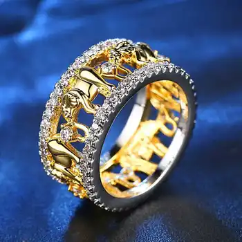 Aur Zircon Ring Inel De Elefant Femei De Personalitate De Moda De Accesorii Colorate Zircon Moda Cadou Creativ Bijuterii