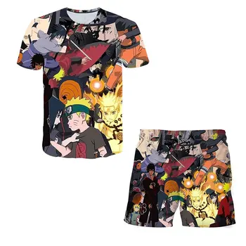 Tricou Costum Cosplay Anime tricou Uzumaki Akatsuki Haruno Sakura Costum Sport Teuri pantaloni Scurți Disfraz Haine copii tricou 2021