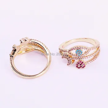 8Pcs Rafinat Stil Nou cz inel,populare de zircon cubic farmec inel de bijuterii pentru femei