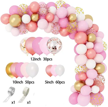 Noi Macaron Balon Roz Lanț Stabilit Ziua de nastere si Petrecerea de Nunta Decor Baloane pentru copii duș