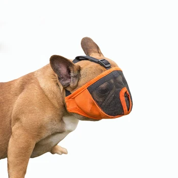 Botnițe Bulldog francez de Companie BreathableMesh Masca animale de Companie Mici Preveni muscatura Mouse-ul Coș Respirabil Câine Bot Lesa Ham Consumabile