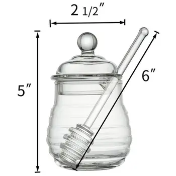 Sticlă Spice Borcane De Sticlă Transparentă Borcan De Miere De Depozitare Recipient De Sticlă Cu Capac Borcan De Miere Cu Carul Clar 9 Uncii