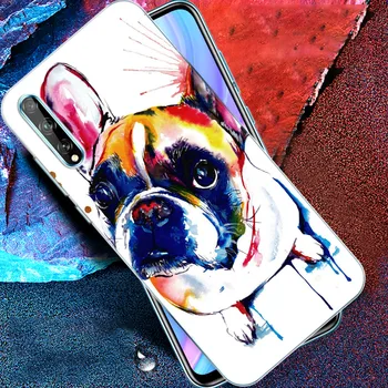 Bulldog francez de Câine Pug Silicon Moale Caz de Telefon pentru Huawei Y5 Lite 2018 Y6 Y7A Y9A Prim-2018 Y9 2019 Y9S Y5P Y6P Y7P Y8P Acoperi