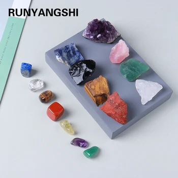 15buc/set Naturala de Colorat cristal de cuarț, Ametist grup Chakra piatra de cristal tipul de Piatră prețioasă Minerale-Specimen Reiki Decor