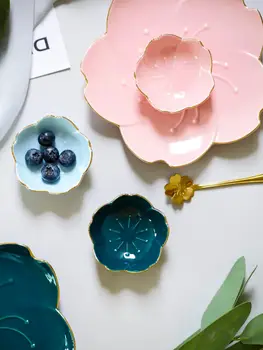 1buc Flori Ceramice Condimente Scufundare Castron Drăguț Sakura Design Portelan Sos fel de Mancare Placa pentru Condiment Bucătărie, GRĂTAR Tacamuri