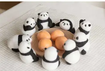 Lovely Panda Drăguț Lână Felting Ac Jucărie Lână Simțit Bagat Acul Kit DIY Pachet Non-Finite Cadou pentru Copil o Jucarie pentru Copii Papusa