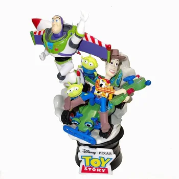 Disney Anime Toy Story Woody, Buzz Lightyear Străin Cifrele de Acțiune Scenă de Film Păpuși Model Ornamente Jucării Pentru Copii Cadouri