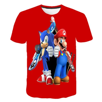 Băieții Mario tricou SuperMario Imprimare Haine Fete 3D Funny T-shirt Costum Copii 2021 vara Haine Copii, Tricouri Copii Tricouri