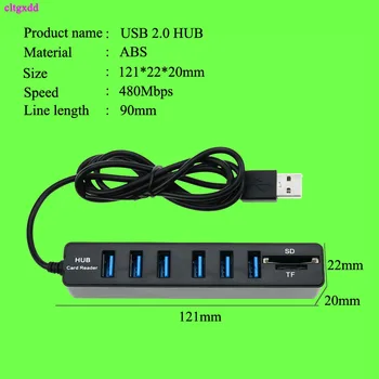 Hub USB 2 / 6 Porturi Hub USB 2.0 de Mare Viteză Multi USB Splitter 2 In 1 2.0 Hab mai multe usb3.0 Hub SD/TF Card Reader Pentru PC, Laptop