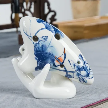 6 Găuri Ocarina Chineză Stil Vintage Albastru și Alb Portelan Model Ton de Mediu Cadouri Orff Instrumente pentru Incepatori 2021 Noi