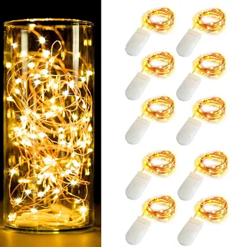 10buc/lot 1M 2M LED Sârmă de Cupru Lumini Mini String Lumina Waterpoof Firefly Înstelat Lumina pentru DIY Borcan Petrecere de Nunta Decorati