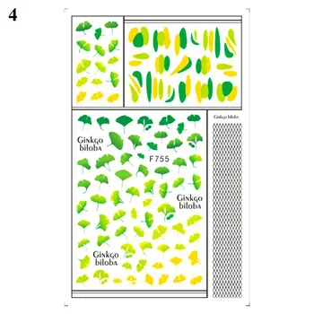 2021 New Lucky Verde Design de Unghii Manichiura de Decorare Arta de Unghii Folii Autocolante Patru Frunze de Trifoi Holografice 3D Autocolante pentru Unghii