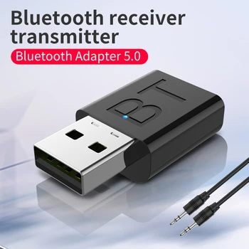 2 in 1 Wireless Bluetooth 5.0 Adaptor Receptor USB Bluetooth Transmițător Audio Stereo Cască, Adaptor pentru Difuzor TV Car Kit