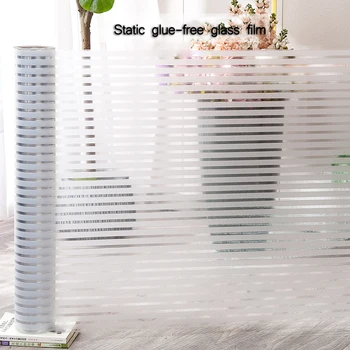 Electrostatic lipici-gratuit mat cu dungi film de sticlă biroul anti-coliziune linia taliei ușă glisantă partiție de film fereastră