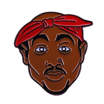 Tupac Brosa Mare cântăreț insigna de muzica Hip Hop Email Pin Moda Bijuterii de Arta