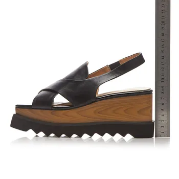 DORATASIA Brand Nou femei din Piele Doamnelor Pene Tocuri Platforma Pantofi Femei Casual Biroul de Partid Sandale de Vara