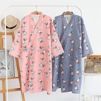 Stil Japonez Kimono Pijamale De Vara Noi Bumbac Cârpă De Bumbac Femei Pijamale Doamnelor Spa, Halat De Baie Acasă Purta Lung Pijamale