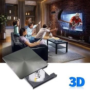 Extern 3D Blu-Ray DVD Drive USB 3.0 BD CD DVD Burner Player Scriitor Cititor pentru Mac OS Windows 7/8.1/10/Linxus,Laptop,PC
