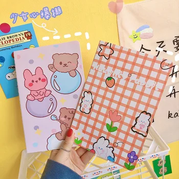 Noi Japoneze Kawaii Jurnal A5 Notebook-Uri De Desene Animate Ursul Dog Iepure Flori Notepad Planificator Coreean Papetărie Drăguț Furnizori