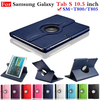 Flip de Moda din Piele PU Caz Pentru Samsung Galaxy Tab S 10.5 inch T800 T805 SM-T800 SM-T805C Tablet Suport Rotativ 360 Acoperi Caz