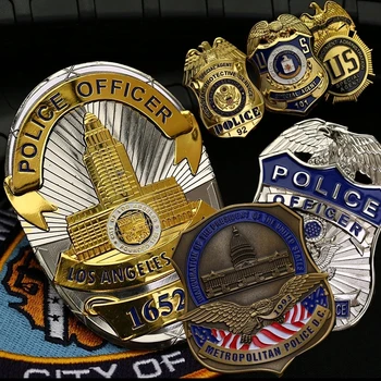 NE-Statele Unite ale americii Cosplay Cupru Insigna de Agent Special Los Angeles Detectiv Tricou Rever Broșă Pin Insignia 1:1 Cadou Suvenir