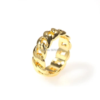 Hip Hop-ul bijuterii 3 gram din oțel inoxidabil placat cu aur cubanez link-ul de inel inel de Alama