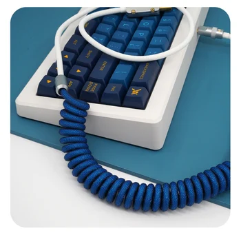 GeekCable Handmade Personalizate Tastatură Mecanică Cablu de Date Pentru GMK Tema SP Keycap Linie Misterios Albastru Și Alb Colorway