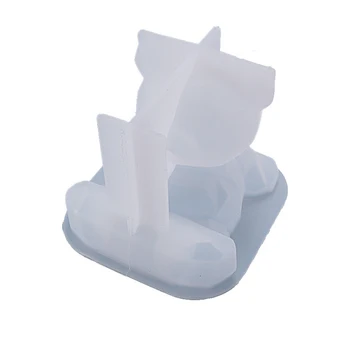 1 buc DIY Urs Rășină Mucegai Geometric tridimensional Ursul de Cristal Epoxidice Mucegai Decor Desene animate Pic de Bomboane Săpun Mucegai Silicon