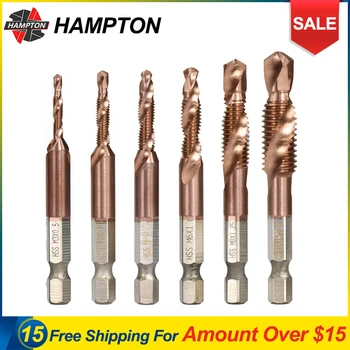 Hampton Acoperire TiCN M3-M10 Filet Metric Atingeți Pentru prelucrarea Metalelor HSS tarod Burghiu Spiral Plug Robinet 1/4