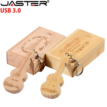 JASTER usb 3.0 creative din lemn Chitara si cutie de 8GB 16GB 32GB 64GB 128GB USB flash drive memory stick LOGO-ul personalizat cadouri