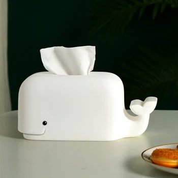 Desene animate minunate Balena Hârtie Model Cutie de Tesut Desktop Depozitare Hârtie Șervețel Organizator Caz Ornament Ambarcațiuni suport de telefon Mobil