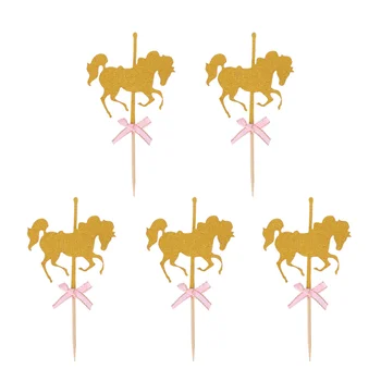 10buc Desene animate Calul Cupcake Ponturi Animal Tort Toppers Cupcake desen Animat Insertii de Petrecere, Cadouri Pentru Copii, Aniversare de Nunta de Decorare