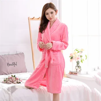 Home Halat Lenjerie Intima V-neck Pijamale Roz Culoare Solidă Halat, camasa de noapte Pentru Femei Kimono-Halat de baie Rochie Cu Centura