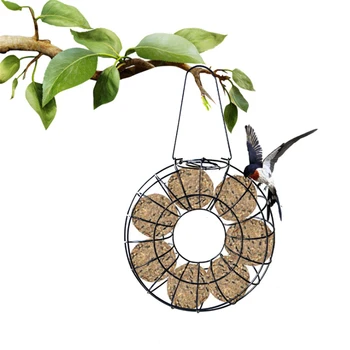 O Rundă Fixable Pasăre Agățat Alimentator De Grăsime Minge De Păsări Sălbatice De Semințe De Feeder În Aer Liber Stație De Alimentare Grădină Pasăre De Curte Consumabile