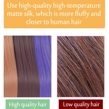 Allaosify Drept Sintetice 22 Inch Extensie de Păr de Culoare Fire de Păr cu 1 Clip într-O singură Bucată Pentru Femei Lungă Peruci