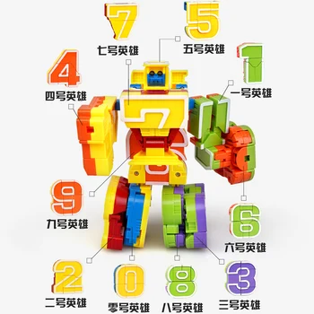 Numere De Magie Blocuri Creative Asamblare Blocuri De Învățământ De Acțiune Figura Transformare Robot De Deformare Limba Engleză Scrisoare De Jucării