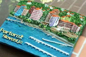 Portoroz Slovenia Călătorie Turistică de Suveniruri 3D Rășină Frigider Magnet de Frigider Autocolant Ambarcațiuni IDEE de CADOU de Bucatarie Acasă Decor