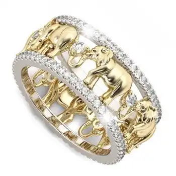 Aur Zircon Ring Inel De Elefant Femei De Personalitate De Moda De Accesorii Colorate Zircon Moda Cadou Creativ Bijuterii