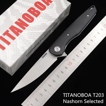 TITANOBOA a Făcut T203 Ceramică Rulment Real D2 Blade G10 se Ocupe de Camping Bucătărie Vânătoare în aer liber Buzunar EDC Instrument briceag