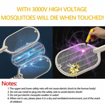 Picătură de Transport maritim de Trei-in-One 10 LED-uri Capcană Mosquito Killer Lampa 3000V Electric Bug Zapper USB Reîncărcabilă Vara Swatter Zbura Capcana