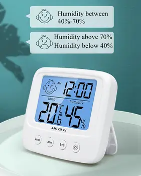 LCD Digital de Temperatură și Umiditate Metru Iluminare Casa Interior Electronic Higrometru Termometru cu Statie Meteo Camera Copilului